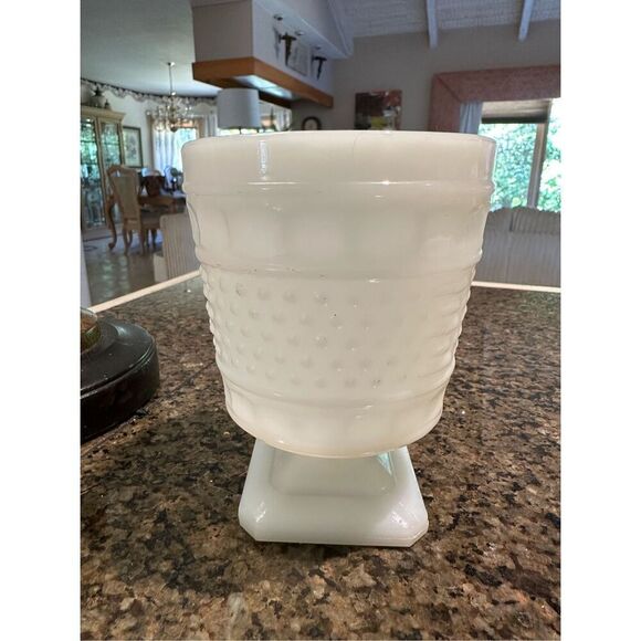 Vintage footed, milk glass compote - Picture 1 of 6